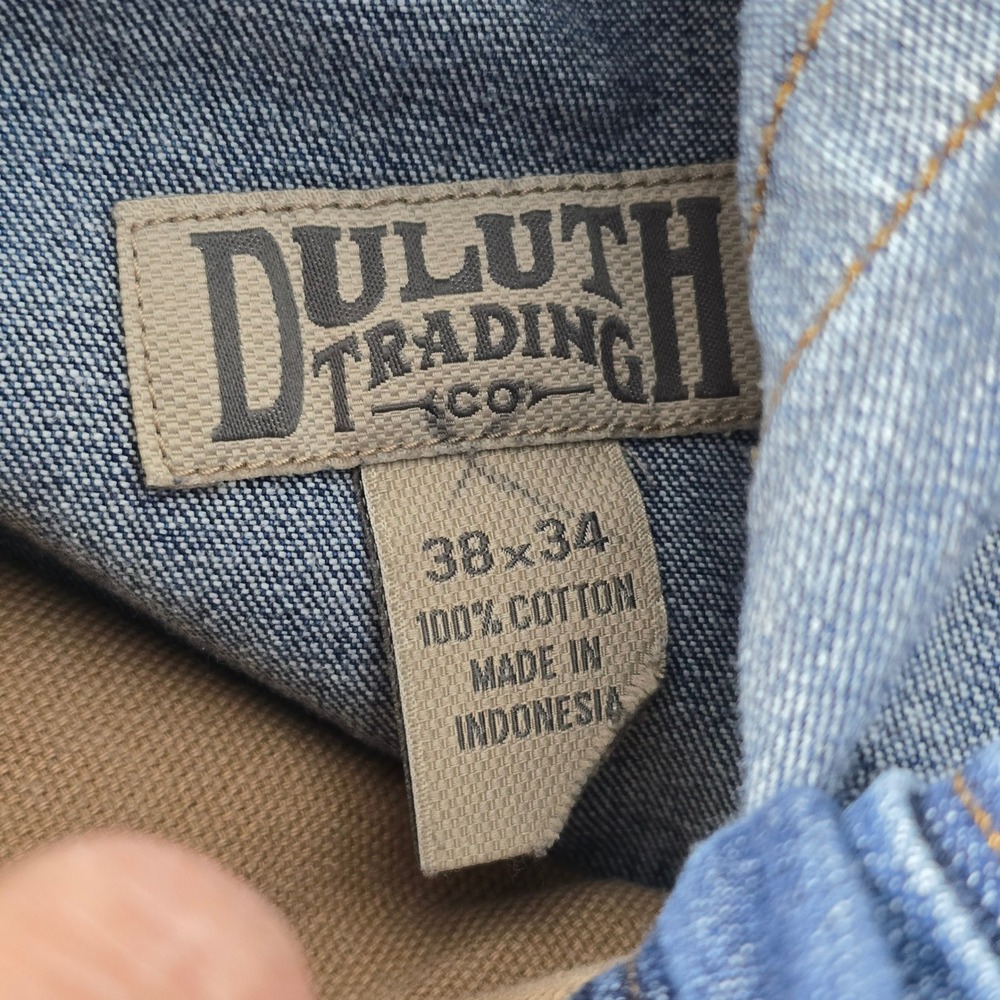 Duluth Trading Co Ballroom Blue Jeans Mens 38x34 Relaxed Fit Workwear 64012B - Picture 7 of 9